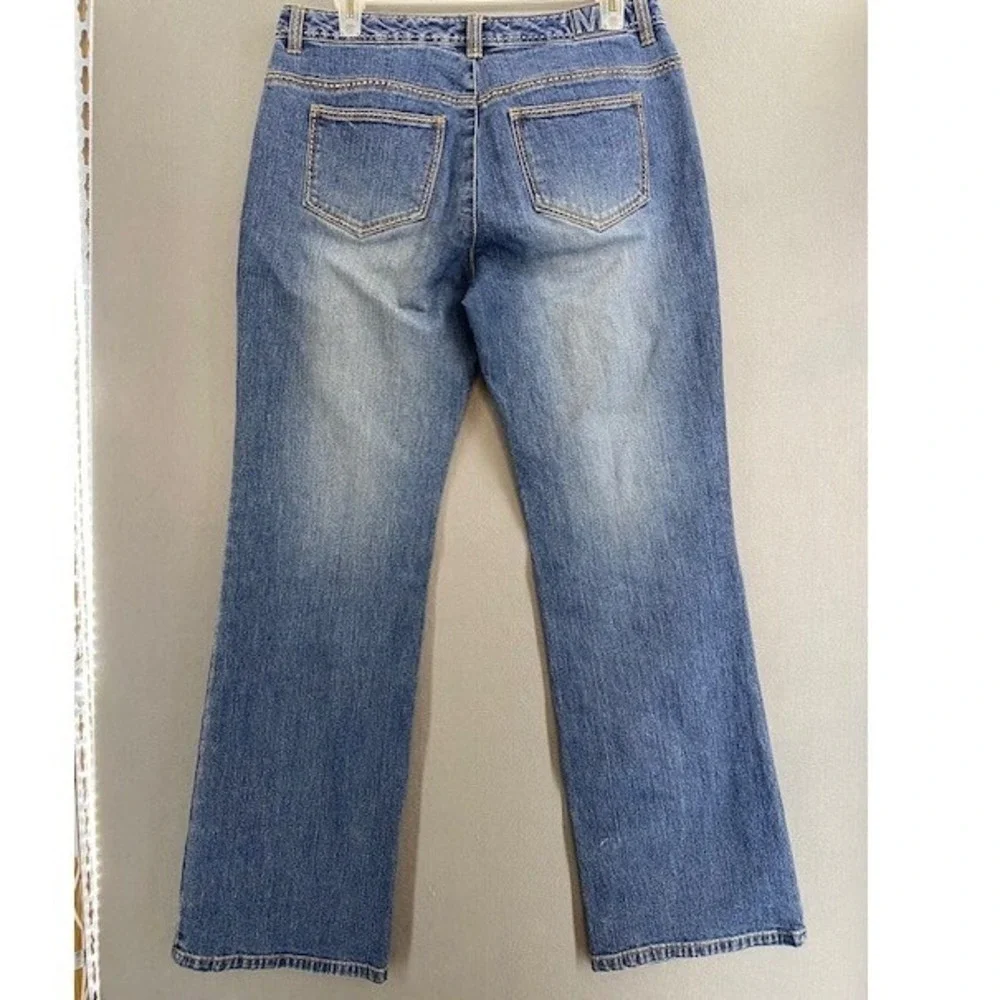Michael Kors Womens Size 6/31 Blue Wash‎ Denim Bootcut Jeans Embellished Pockets